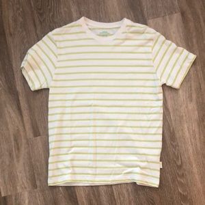 Urban Outfitters, off-white a green striped t-shirt. Size Medium